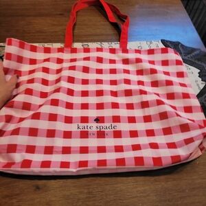 Large gingham tote nwot